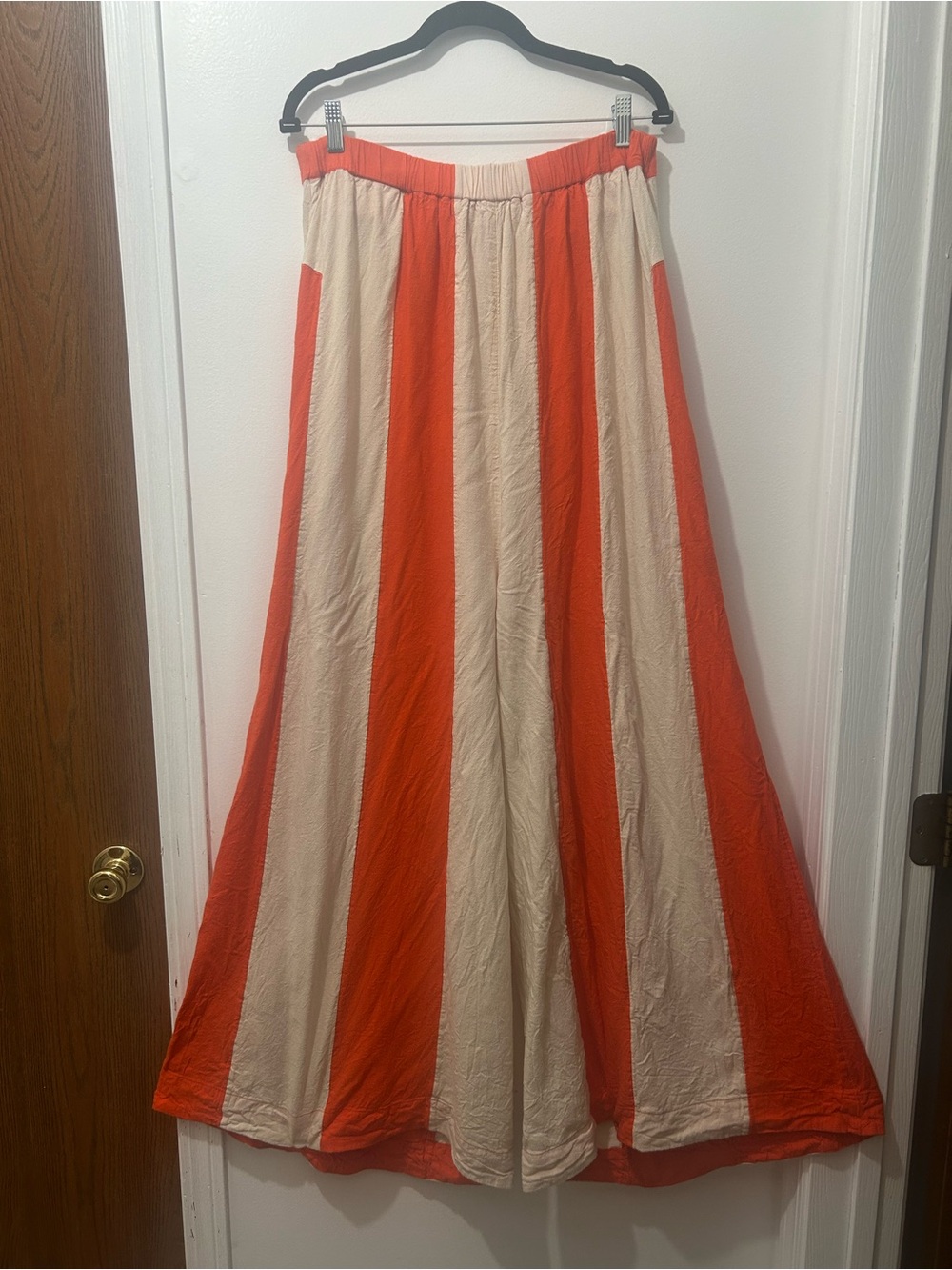 Free People Free-est Eden Striped Wide Leg Linen Blend Jumpsuit Tea Combo M Boho - Picture 7 of 15